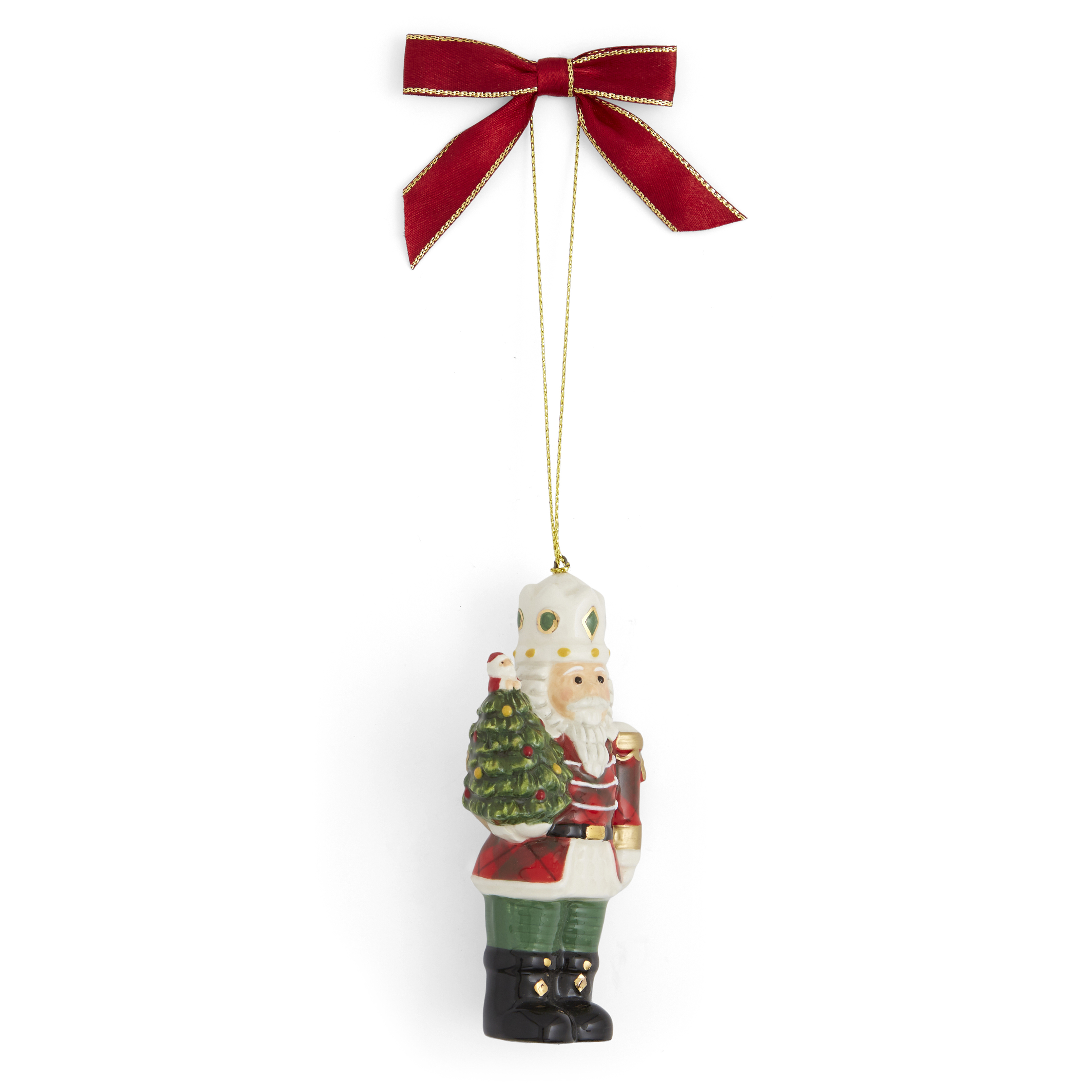 Christmas Tree Tartan Nutcracker Ornament image number null